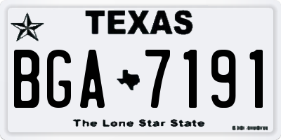 TX license plate BGA7191