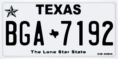 TX license plate BGA7192