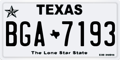 TX license plate BGA7193