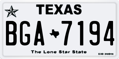 TX license plate BGA7194