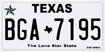 TX license plate BGA7195