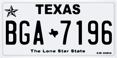 TX license plate BGA7196