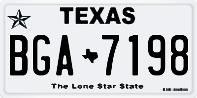 TX license plate BGA7198