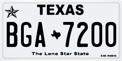 TX license plate BGA7200