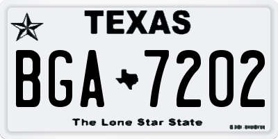 TX license plate BGA7202