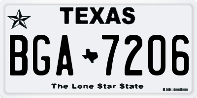 TX license plate BGA7206