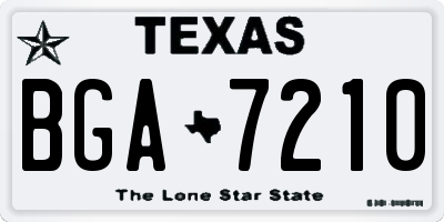 TX license plate BGA7210