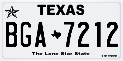 TX license plate BGA7212