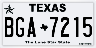 TX license plate BGA7215