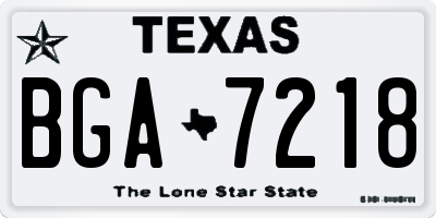 TX license plate BGA7218