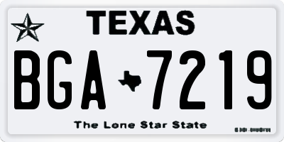 TX license plate BGA7219