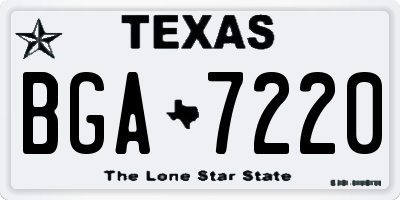 TX license plate BGA7220