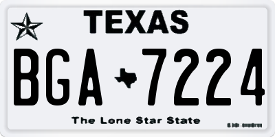 TX license plate BGA7224