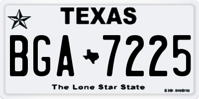 TX license plate BGA7225