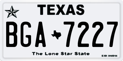 TX license plate BGA7227