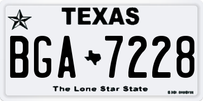 TX license plate BGA7228