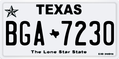 TX license plate BGA7230