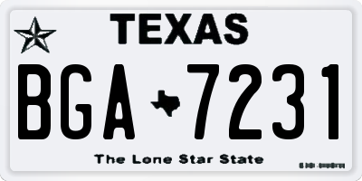TX license plate BGA7231