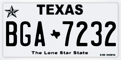 TX license plate BGA7232