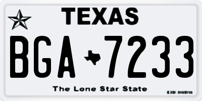 TX license plate BGA7233