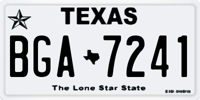TX license plate BGA7241
