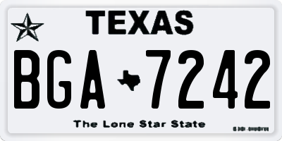 TX license plate BGA7242