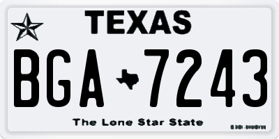 TX license plate BGA7243