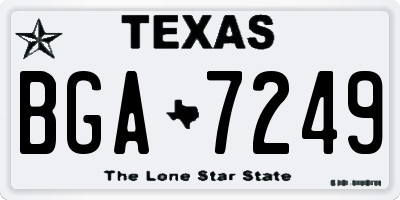 TX license plate BGA7249