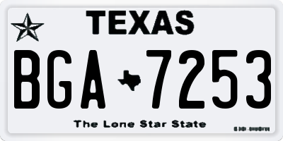 TX license plate BGA7253