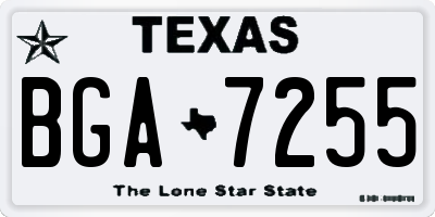 TX license plate BGA7255