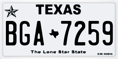 TX license plate BGA7259