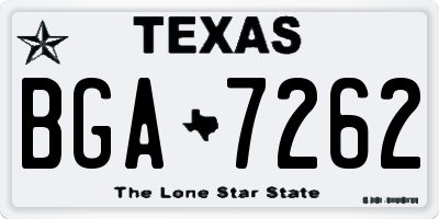 TX license plate BGA7262