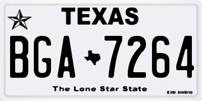 TX license plate BGA7264