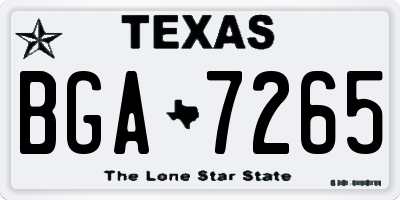 TX license plate BGA7265