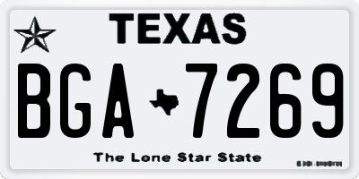 TX license plate BGA7269