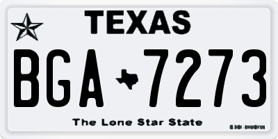 TX license plate BGA7273