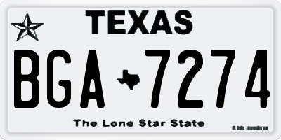 TX license plate BGA7274