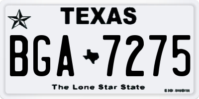 TX license plate BGA7275