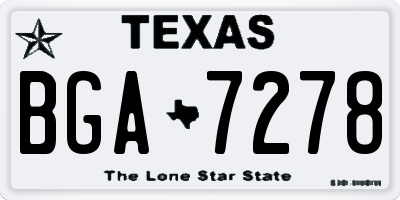 TX license plate BGA7278