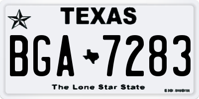 TX license plate BGA7283