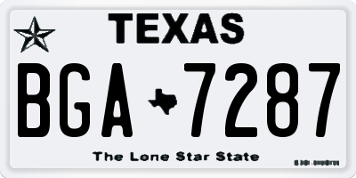 TX license plate BGA7287
