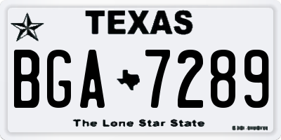 TX license plate BGA7289