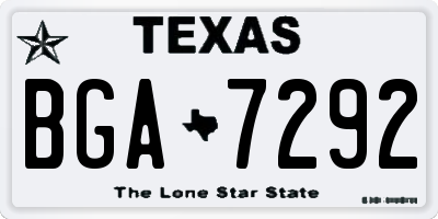 TX license plate BGA7292