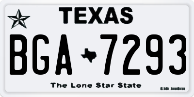 TX license plate BGA7293