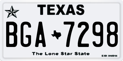 TX license plate BGA7298