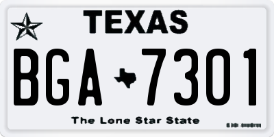 TX license plate BGA7301
