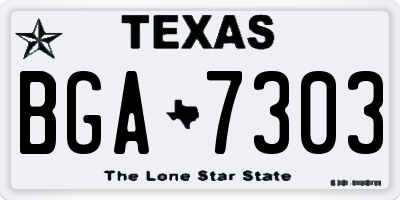 TX license plate BGA7303