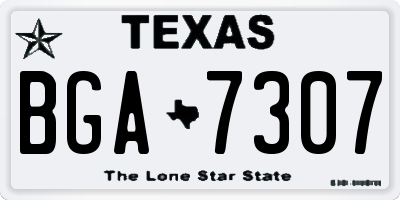 TX license plate BGA7307