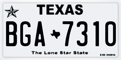 TX license plate BGA7310