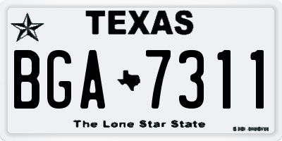 TX license plate BGA7311